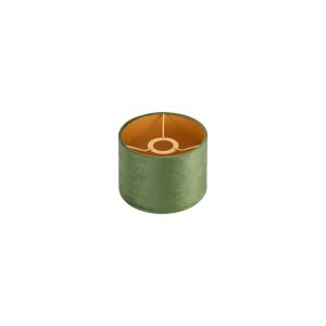Hemel Round, 18x13.5cm Shade, Moss Green Velvet With Gold Paper Lining & Gold Finish Carrier