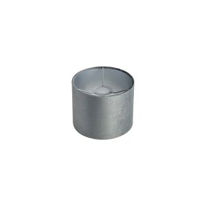 Hemel Round, 20x16.5cm Shade, Dark Grey Velvet With Silver Paper Lining & Silver Finish Carrier