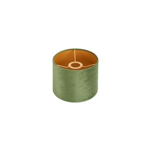 Hemel Round, 20x16.5cm Shade, Moss Green Velvet With Gold Paper Lining & Gold Finish Carrier