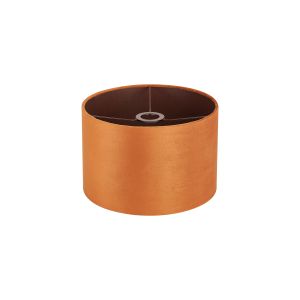 Hemel Round, 30x20cm Shade, Burnt Orange Velvet With Copper Paper Lining & Copper Finish Carrier