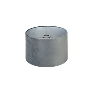 Hemel Round, 30x20cm Shade, Dark Grey Velvet With Silver Paper Lining & Silver Finish Carrier