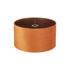 Hemel Round, 40x22cm Shade, Burnt Orange Velvet With Copper Paper Lining & Copper Finish Carrier