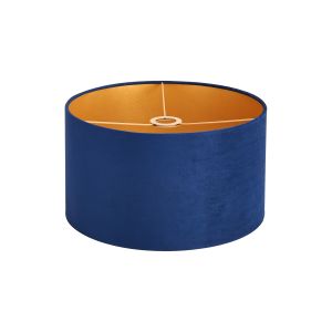 Hemel Round, 40x22cm Shade, Navy Velvet With Gold Paper Lining & Gold Finish Carrier