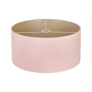 Hemel Round, 50x25cm Shade, Blush Pink Velvet With Prosecco Paper Lining & Prosecco Finish Carrier