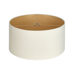 Hemel Round, 50x25cm Shade, Ivory Velvet With Champagne Paper Lining & Champagne Finish Carrier
