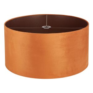 Hemel Round, 60x30cm Shade, Burnt Orange Velvet With Copper Paper Lining & Copper Finish Carrier