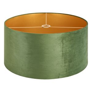 Hemel Round, 60x30cm Shade, Moss Green Velvet With Gold Paper Lining & Gold Finish Carrier