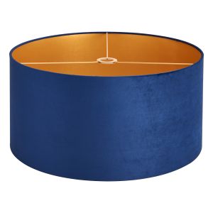 Hemel Round, 60x30cm Shade, Navy Velvet With Gold Paper Lining & Gold Finish Carrier