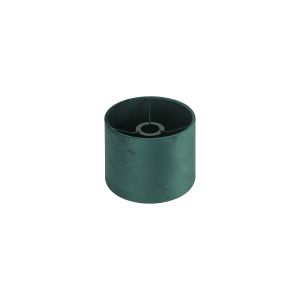 Hemel Round, 20x16.5cm Shade, Self Lined Forest Green Velvet & Green Finish Carrier