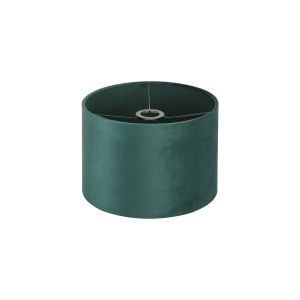 Hemel Round, 30x20cm Shade, Self Lined Forest Green Velvet & Green Finish Carrier