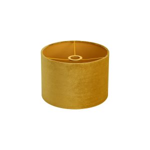 Hemel Round, 30x20cm Shade, Ochre Velvet With Ochre TC Lining & Ochre Finish Carrier