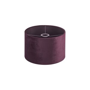 Hemel Round, 30x20cm Shade, Aubergine Velvet With Aubergine TC Lining & Aubergine Finish Carrier