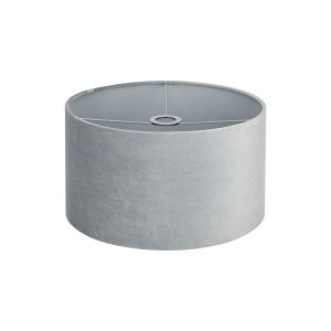 Hemel Round, 40x22cm Shade, Light Grey Velvet With Light Grey TC Lining & Light Grey Finish Carrier