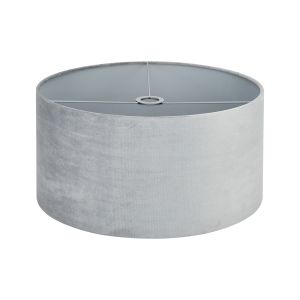 Hemel Round, 50x25cm Shade, Light Grey Velvet With Light Grey TC Lining & Light Grey Finish Carrier