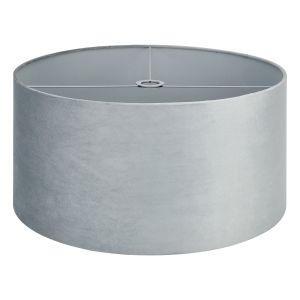 Hemel Round, 60x30cm Shade, Light Grey Velvet With Light Grey TC Lining & Light Grey Finish Carrier