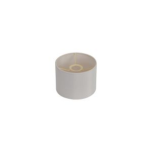Hemel Round, 18x13.5cm Shade, Self Lined Ivory Faux Silk & Ivory Carrier