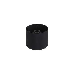Hemel Round, 20x16.5cm Shade, Self Lined Black Faux Silk & Black Carrier