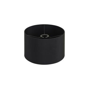 Hemel Round, 30x20cm Shade, Self Lined Black Faux Silk & Black Carrier