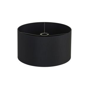 Hemel Round, 40x22cm Shade, Self Lined Black Faux Silk & Black carrier