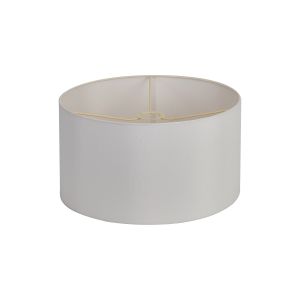 Hemel Round, 40x22cm Shade, Self Lined Ivory Faux Silk & Ivory Carrier