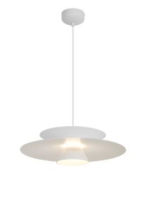 Estrella 50cm Round Pendant, 12W LED, 3000K, 1680lm, Triac Dimmable, White, 3yrs Warranty