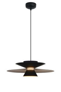 Estrella 50cm Round Pendant, 12W LED, 3000K, 1680lm, Triac Dimmable, Black, 3yrs Warranty