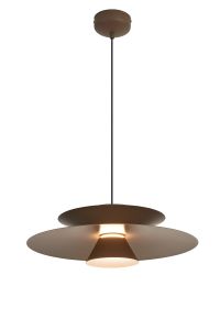Estrella 50cm Round Pendant, 12W LED, 3000K, 1680lm, Triac Dimmable, Dark Coffee, 3yrs Warranty