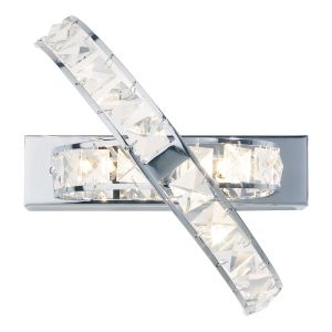 Eternity 3 Light G4 Polished Chrome SwivelWall Light With Faceted Crystal Squares