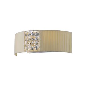 Evelyn Wall Lamp With Cmozarella Shade 2 Light E14 Polished Chrome/Crystal