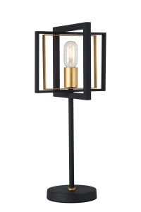 Corian Table Lamp, 1 x E27, Satin Black/Champagne Gold
