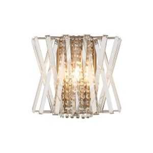 Faline Wall Lamp, 2 x E14, Antique Brass/Clear