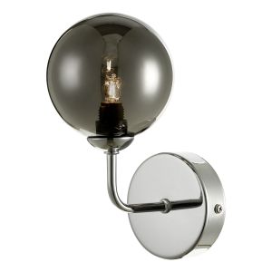 Feya 1 Light G9 Polished Chrome Wall Light C/W Smoked Glass Shade