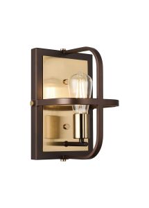 Sora Wall Lamp 1 Light E27, Brown Oxide / Antique Bronze