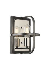 Sora Wall Lamp 1 Light E27, Pewter / Polished Nickel