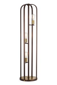 Sora Floor Lamp 3 Light E27, Brown Oxide / Antique Bronze