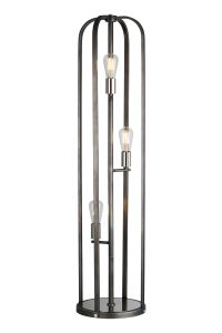 Sora Floor Lamp 3 Light E27, Pewter / Polished Nickel