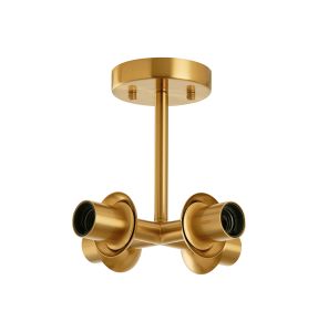 Zara Semi Flush Ceiling Light (FRAME ONLY), 4 Light E27, Brass Gold