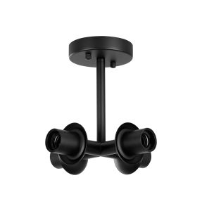 Zara Semi Flush Ceiling Light (FRAME ONLY), 4 Light E27, Satin Black