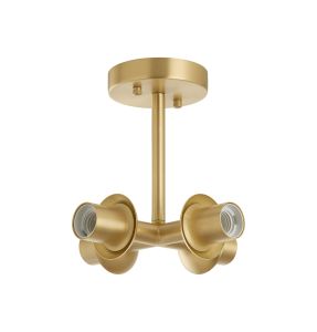 Zara Semi Flush Ceiling Light (FRAME ONLY), 4 Light E27, Satin Gold