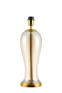 Campo Vase Table Lamp Without Shade, 1 Light E27, Brass Gold/Cognac Glass