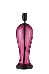 Campo Vase Table Lamp Without Shade, 1 Light E27, Satin Black/Aubergine Glass