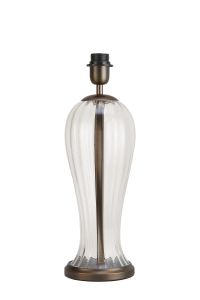 Zara Vase Table Lamp Without Shade, 1 Light E27, Matt Bronze Plated/Clear Glass
