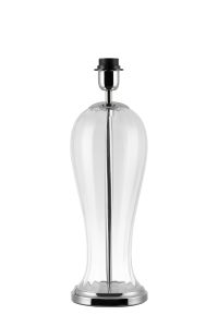 Campo Vase Table Lamp Without Shade, 1 Light E27, Polished Nickel/Clear Glass