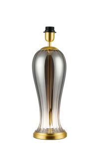 Campo Vase Table Lamp Without Shade, 1 Light E27, Satin Gold/Smoke Fade Glass