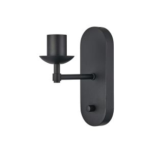 Zara Wall Lamp With Rotary Dimmer (FRAME ONLY), 1 Light E27, Satin Black