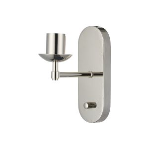 Zara Wall Lamp With Rotary Dimmer (FRAME ONLY), 1 Light E27, Polished Nickel