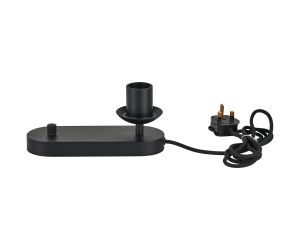 Zara Table Lamp With Rotary Dimmer Without Shade, 1 Light E27, Satin Black
