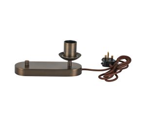 Zara Table Lamp With Rotary Dimmer Without Shade, 1 Light E27, Bronze
