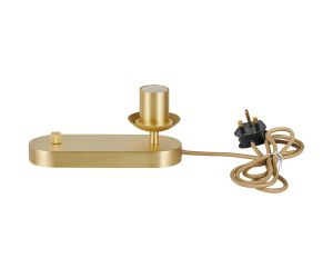 Zara Table Lamp With Rotary Dimmer Without Shade, 1 Light E27, Satin Gold
