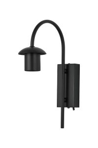 Zara Curved Wall Light Switched (FRAME ONLY), 1 Light E27, Satin Black